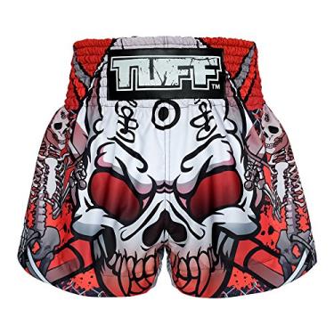Imagem de (Medium, Black Skull) - Tuff Boxing Muay Thai Shorts Dragon Skull Kick Martial Aart Training Gym Clothing Trunks