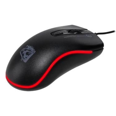Imagem de Mouse Gamer Dragon War, 2400 DPI, LED 7 Cores, 4 Botões, Cabo Nylon 1,5 metros, USB, Preto, MGDW, ELG