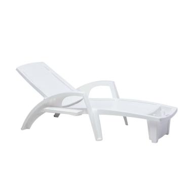 Imagem de Espreguiçadeira Sole Reclinável Branca em Polipropileno com Proteção UV Pisani
