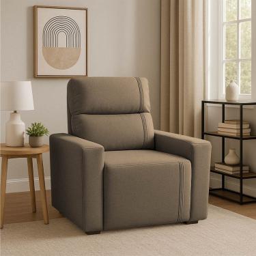 Imagem de Poltrona Retratil e Reclinavel Com Porta Copo Maisa Capuccino