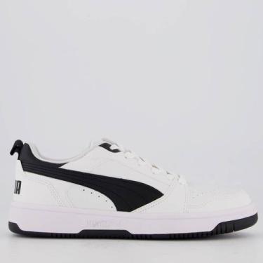 Imagem de Tênis Puma Rebound V6 Low Branco e Preto, 41