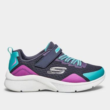 Imagem de Tênis Infantil Skechers Microspec - Bright R Menina, Roxo, Verde, 21