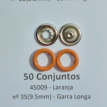 Imagem de Botões de Pressão Nº 35 Tic-Tac Colorido Latão Variadas Laranja 9,5mm 