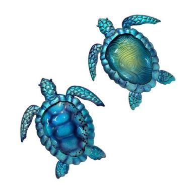 Imagem de Decoração artística de parede LIFFY Metal Turtle Ocean Hanging 10 cm, 