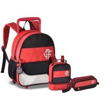 Imagem de Kit Mochila De Carrinho Estojo E Lancheira FLA24621B - Clio Style