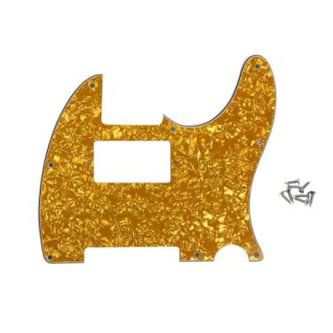 Imagem de ROZILO 8 furos Tele Pickguard Guitarra Humbucker Pick Guard Fit EUA/Mexican Fender Standard Telecaster Gold Pearl