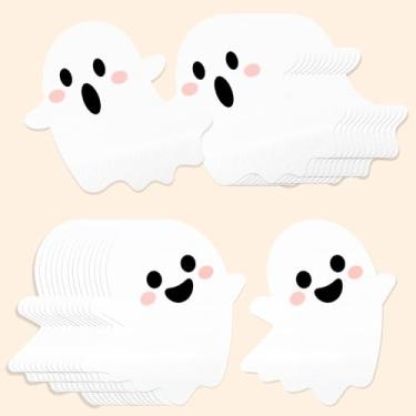 Imagem de Guardanapos fantasma de Halloween | 100 guardanapos de papel descartáveis brancos | Decorações de festa assustadoras infantis - decoração Boo