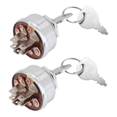 Imagem de Tektall Interruptor de ignição com chaves 430-538 430-173 para tratores de grama Troy-Bilt 13025 13026 compatível com cortador de grama Bobcat ZT200 compatível com Exmark Lazer Z Engine 52 60 (2 peças