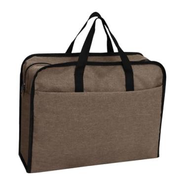 Imagem de Baoblaze Pasta de negócios organizadora de arquivos recipiente leve pasta de papel bolsa de armazenamento bolsa de documentos para viagens de negócios ao ar, Cáqui 41x13x32cm