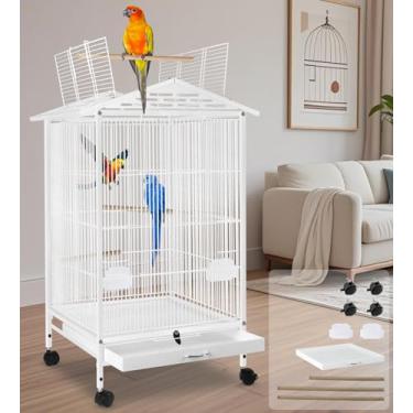 Imagem de Gaiola para Calopsita, 97 * 46 * 46cm, Branco, Viveiro para Papagaio Grande, Viveiro para Calopsita