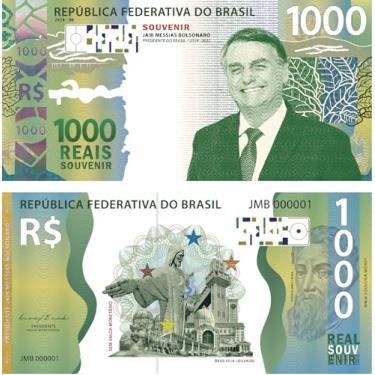 Imagem de 5 Cédulas Real Souvenir Jair Bolsonaro