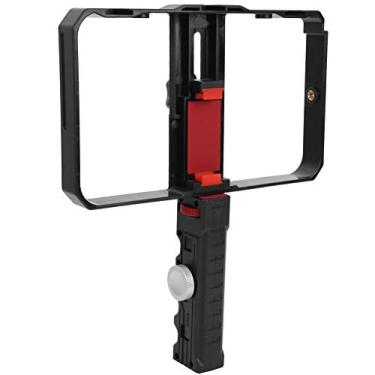 Imagem de Tbest Gaiola Estabilizadora Portátil Universal para Celular, Montagem Profissional Com Alça Ajustável para Gravação de Vídeo Ao Vivo, Criação de Conteúdo, Metal Plástico Preto