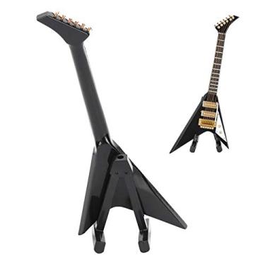 Imagem de Zerodis Guitarra Elétrica Modelo Em Miniatura Coleção Artesanal Colecionáveis ​​Presentes Madeira Com Estojo E Suporte Ideal Para Decoração De Casa De Bonecas E Colecionadores Guitarra Elétrica