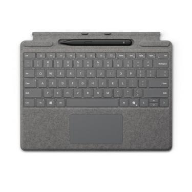 Imagem de Microsoft Teclado Surface Pro com caneta fina pacote com 2 para Pro 9 e Pro 8, material Alcantara, platina