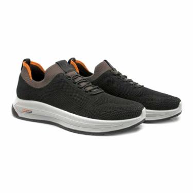 Imagem de Tênis Masculino Knit Etron Elástico Sem Cadarço Ferricelli (Preto/Jaguar/Laranja, BR, Adulto, Numérico, 40)