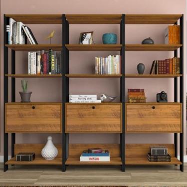 Imagem de Conjunto Estantes para Livros Match 3 Portas Basculantes 9 Prateleiras