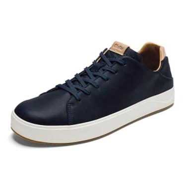 Imagem de OLUKAI Lae'ahi Li 'ILI Tênis masculino de couro, sapatos de couro de flor integral flexível, salto embutido e solas de borracha para todos os climas, Trench azul/trench blue, 47