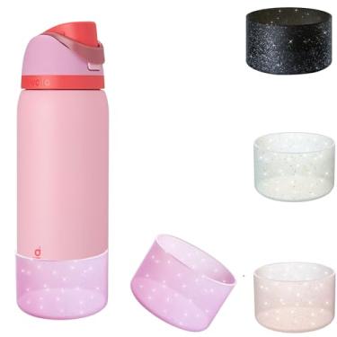 Imagem de Onlymory Bota de silicone com glitter para garrafa Owala 24 947 g, acessórios de manga antiderrapante para botas de garrafa de água de aço inoxidável Owala FreeSip (rosa brilhante, cabe em garrafa