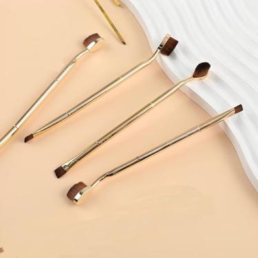 Imagem de Pincel de sobrancelha de ponta dupla, pincel de base, pincel de sombra, corretivo, pincel de maquiagem, 4 peças