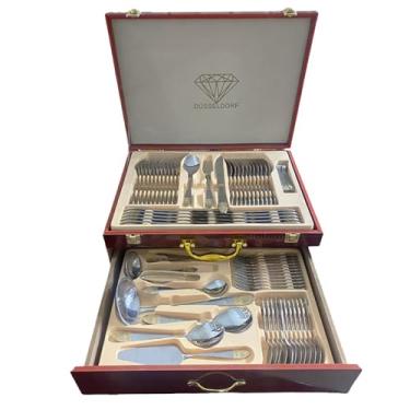 Imagem de Faqueiro Dusseldorf em Aço Inox com Maleta - 84 peças