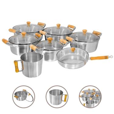 Imagem de Conjunto De Caçarolas 7 Peças Alumínio Fundido Grosso