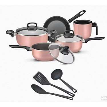 Imagem de Jogo 8 Pç Panela Antiaderente Teflon Rose