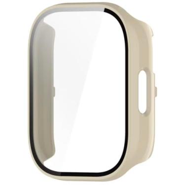 Imagem de Case Capa Capinha Com Película De Proteção Compatível Com Xiaomi Redmi Watch 5 Lite (Marfim)