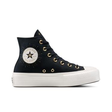 Imagem de Converse Chuck Taylor All Star Lift feminino, Preto/Garça/Dourado, 5 Women/3 Men