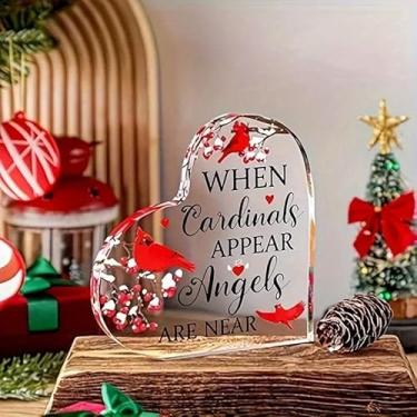 Imagem de Presentes de simpatia pela perda do ente querido, placas e placas decorativas acrílicas em forma de coração, presentes de luto, presente de condolências por perda de mãe pai marido filho família