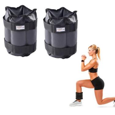 Imagem de Caneleira de Peso 16kg Preto Ajustável Academia Treino Funcional Corri