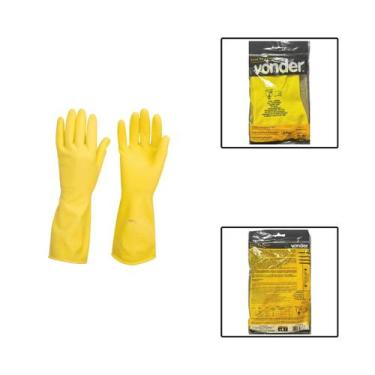 Imagem de Luva Látex Antiderrapante Com Forro Tamanho M Amarela - Vonder