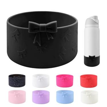 Imagem de Bota de silicone Bow para garrafa de água Owala 947 ml, capa protetora antiderrapante para garrafas de água de aço inoxidável FreeSip, Twist e Flip - Preto