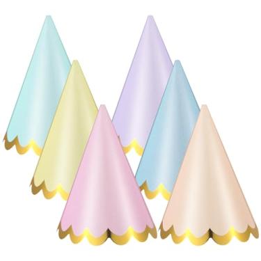 Imagem de Panitay 40 Pcs Colorful Mini Party Hats Small Party Hats for Stuffed Animals Paper Cone Tiny Birthday Hats Games Accessories(Scalloped Edge Style)