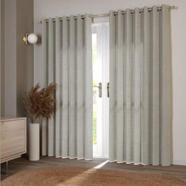 Imagem de Cortina Bali Trigo com Forro Semi Blackout 2,60m x 2,30m Cortina Clara e com Privacidade para sua Janela.
