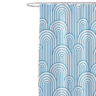 Imagem de Coina Box Poliéster Ondas Azuis 198x180cm - Uzoo Cortina Box Poliester 1.98x1.80m Ondas Azuis Fun 829975