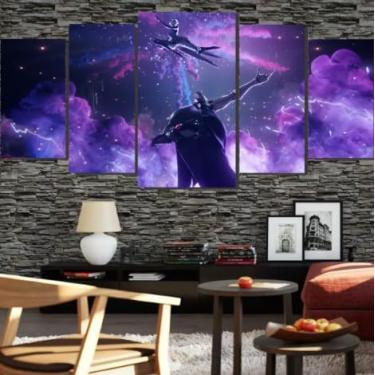 Imagem de Kit quadro decorativo 5 peças 95x60cm Coringa Alerquina Louca