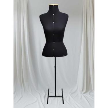 Imagem de Busto Manequim feminino Costura com Pedestal H (Crú c/ pedestal branco,38)