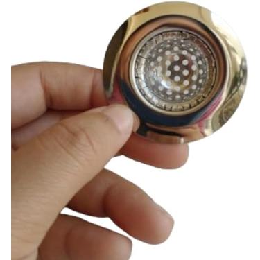 Imagem de Kit 2 Ralos de Pia 5,5cm Inox Premium Para Banheiros ou Área de Serviço Segura Sujeiras Não Enferruja Higiênico Previne Entupimentos em Pias Fácil Limpeza Design Moderno, Elegante Durável