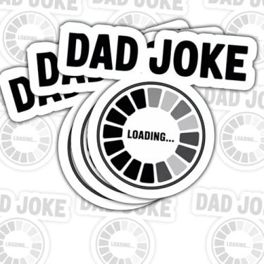 Imagem de 3 peças de adesivos de piada de pai carregando presente engraçado – Decalque de vinil minimalista à prova d'água para laptop, garrafa de água, capacete, carro, diário – Ótimo presente para pais