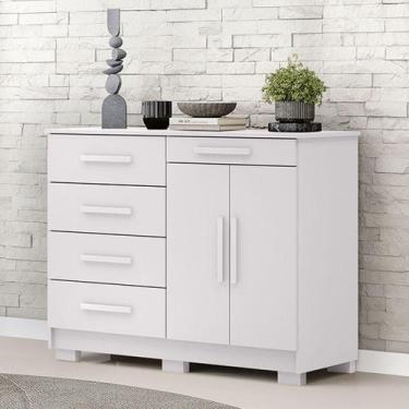 Imagem de Cômoda Quarto 122cm Com 2 Portas Sapateira Vitória Branco V01 - D'ross