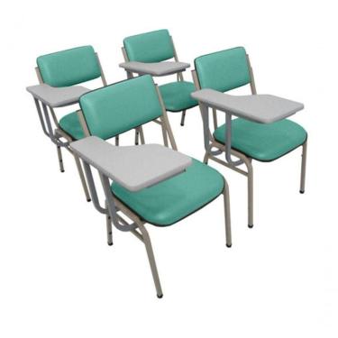 Imagem de Kit Com 4 Cadeiras Para Auditórios Linha Hotel Smart Verde