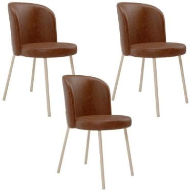 Imagem de Kit 03 Cadeiras Para Sala De Jantar Cozinha Estofada Gavi Arena L02 ma