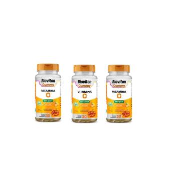 Imagem de Kit 3 Bioviton Gummy Vitamina C Unilife 3x30 Gomas Sabor Laranja-Unissex