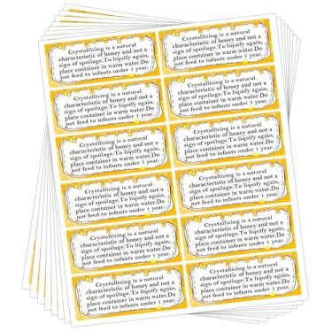 Imagem de Etiquetas de aviso de mel, adesivos de aviso de mel à prova d'água de 2,165 cm para frascos, garrafas de mel, adesivos de cristalização de mel puro (240 peças)