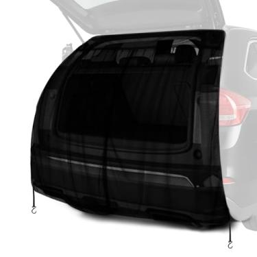 Imagem de Tela de malha traseira 190 x 165 cm, rede magnética para carro para acampamento SUV, proteção UV e contra insetos, tela de malha portátil com ganchos de fixação lateral para SUV, MPV, acessórios de