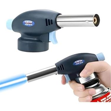 Imagem de Maçarico Culinário Profissional, Acendedor Automático para Cozinha, Chama Ajustável, Azul e Preto