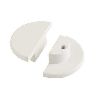 Imagem de funifiti Pacote com 6 maçanetas de armário modernas brancas quentes meia lua puxadores de porta de armário puxadores de dedo semicírculo decoração de móveis de quarto infantil