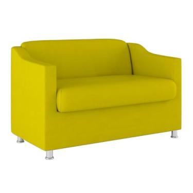 Imagem de Sofá Namoradeira Sala de Espera Elegante Suede – Balaqui Cor:amarelo