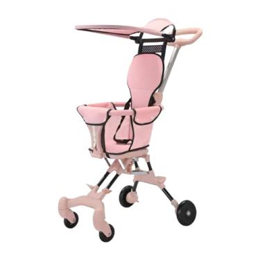 Imagem de Yunhgft Acessórios para Carrinhos de Bebê, Rodas Giratórias 360°, Carrinho Dobrável, Carrinho para Parque, Ao Ar Livre, Acampamento, Ao Ar Livre, Rosa