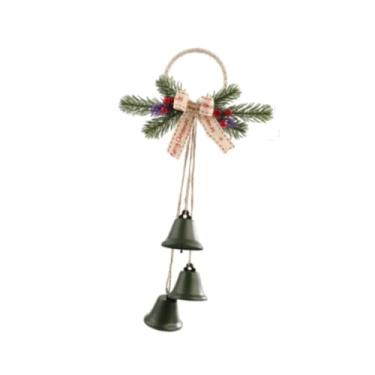 Imagem de Nishiyuenyi Sino de Natal Decorativo Pingente Artesanal Rústico em Metal para Árvore de Natal, Lareira e Sala de Estar, Verde